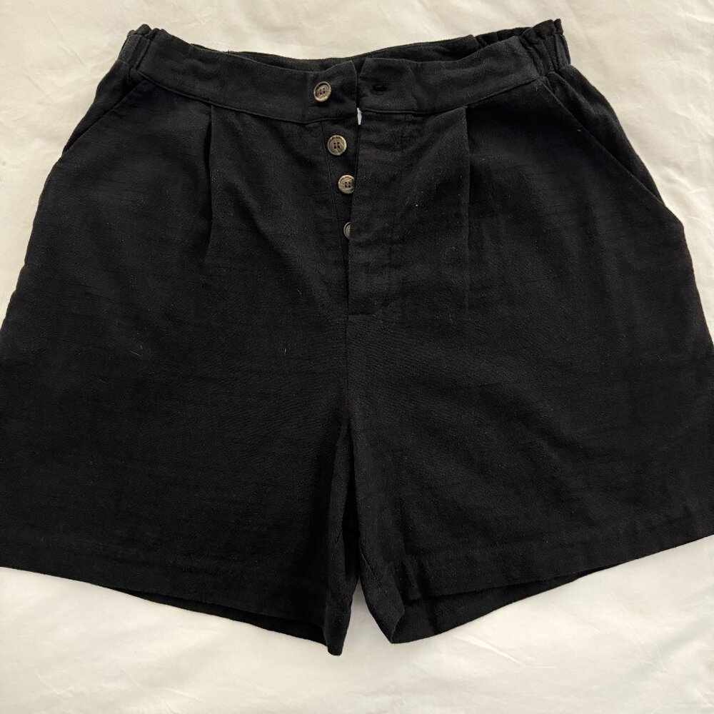 Lacusa - Size L Black Linen Shorts NWT
